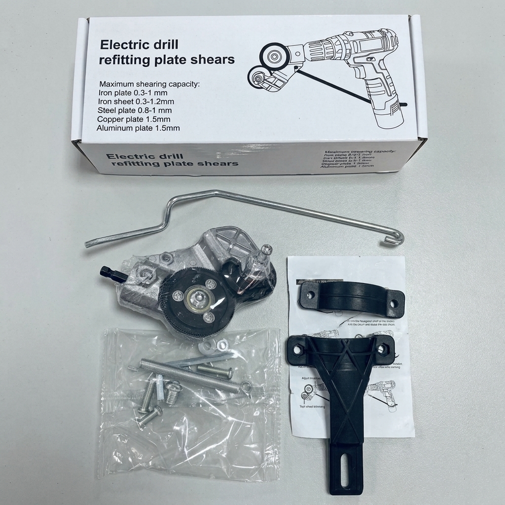 TEMU New Heavy-duty Electric Drill Shearing Set, Equipped With A Drill Adapter And . This Is A Versatile, Fast-cutting Metal Sheet Cutting Tool,