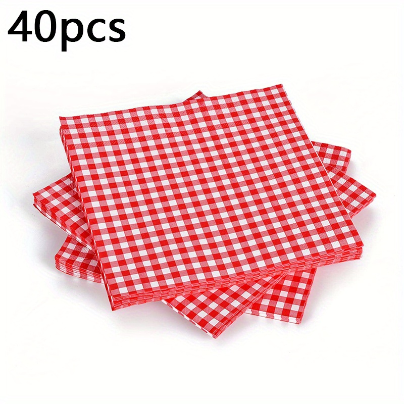 E-shop Einweg-Rot-Weiß-Karo-Muster – Elegante Tischdecken für Partys, Picknicks und – Küchen- & Restaurant-Servietten, Klassisches Design, Stilvolles