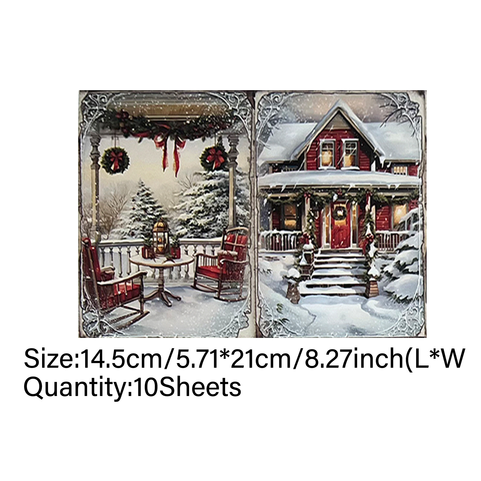 Image of 1 Set Of A5 (8.26*5.7 Inches) Winter -covered Writeable Paper, Diy Paper, Handmade Greeting Cards, , Bullet Journal, Craft Supplies, Decoration
