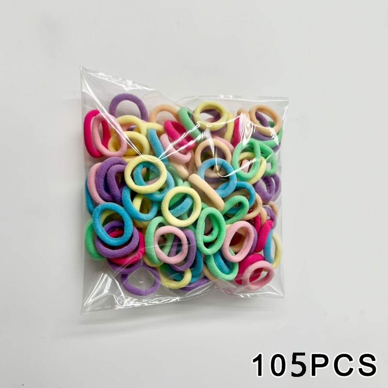 TEMU 105 pezzi di elastici per capelli dai colori vivaci per , piccoli cerchietti in gomma per , anelli per capelli e accessori per capelli in colori