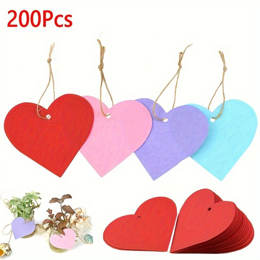 

200pcs Large Heart-shaped Paper Cutouts - Assorted Colors Craft Cards For Valentine's Day Decorations, Classroom Activities & School Projects