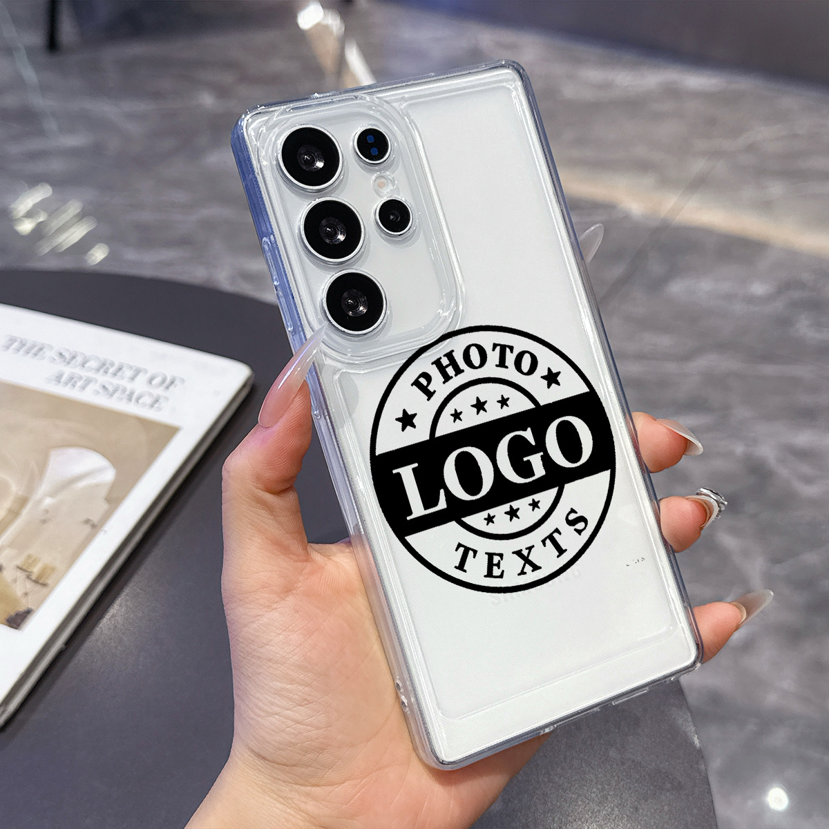 TEMU Phone Case - Custom Photo Logo Phone Case, Compatible With Galaxy S25 S24 S23 S22 S21 S20 Fe, Raised Edges For Camera Protection, Diy