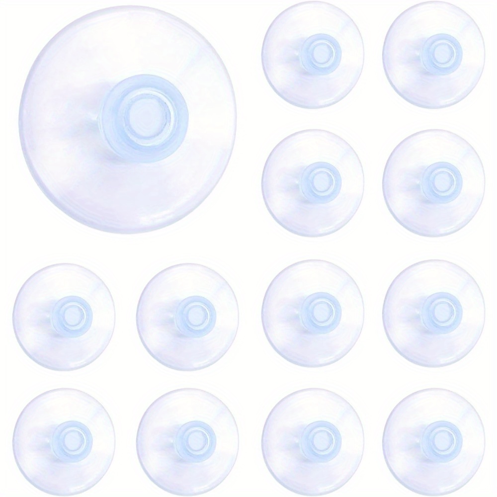 TEMU 12/24pcs Suction Cup Glass Suction Cup 40mm Transparent Pvc Plastic Suction Cup No Hook Super Adhesive Suction Cup Suitable For Home Kitchen And