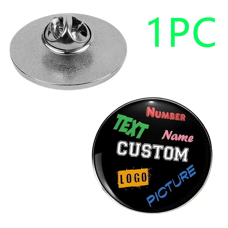 TEMU Christmas Customizable Metal Brooch(2d Flat)- Personalized According To Your Words, Photos Or Images- Perfect For Promotions, Work Events,