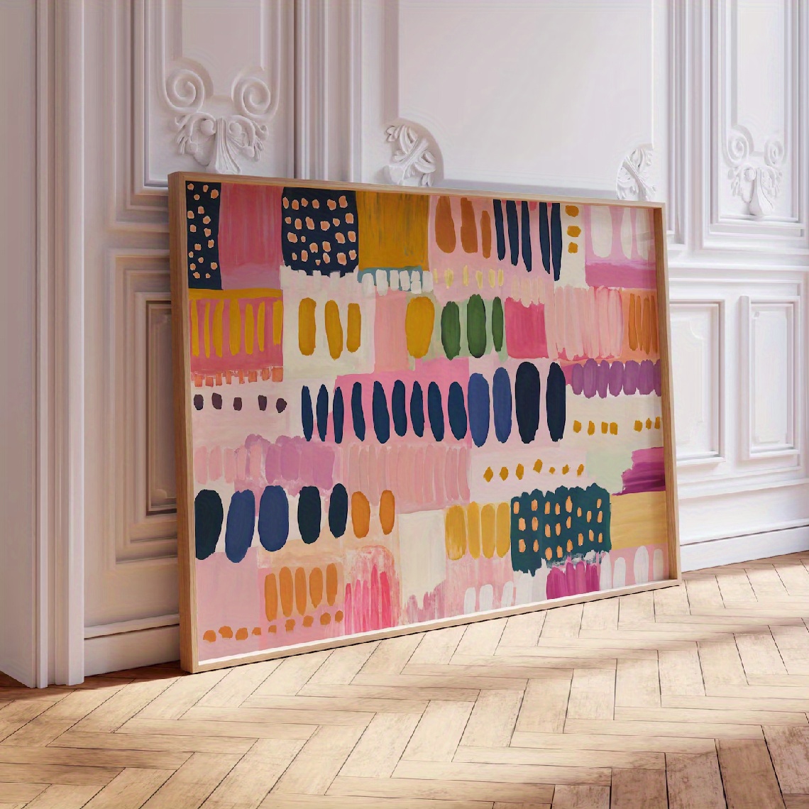 E-shop 2D-Flach, ., Wandkunst, Vintage-Poster, Farbenfroher abstrakter Kunstdruck, kräftiges modernes Gemälde auf Leinwand, einzigartige kreative