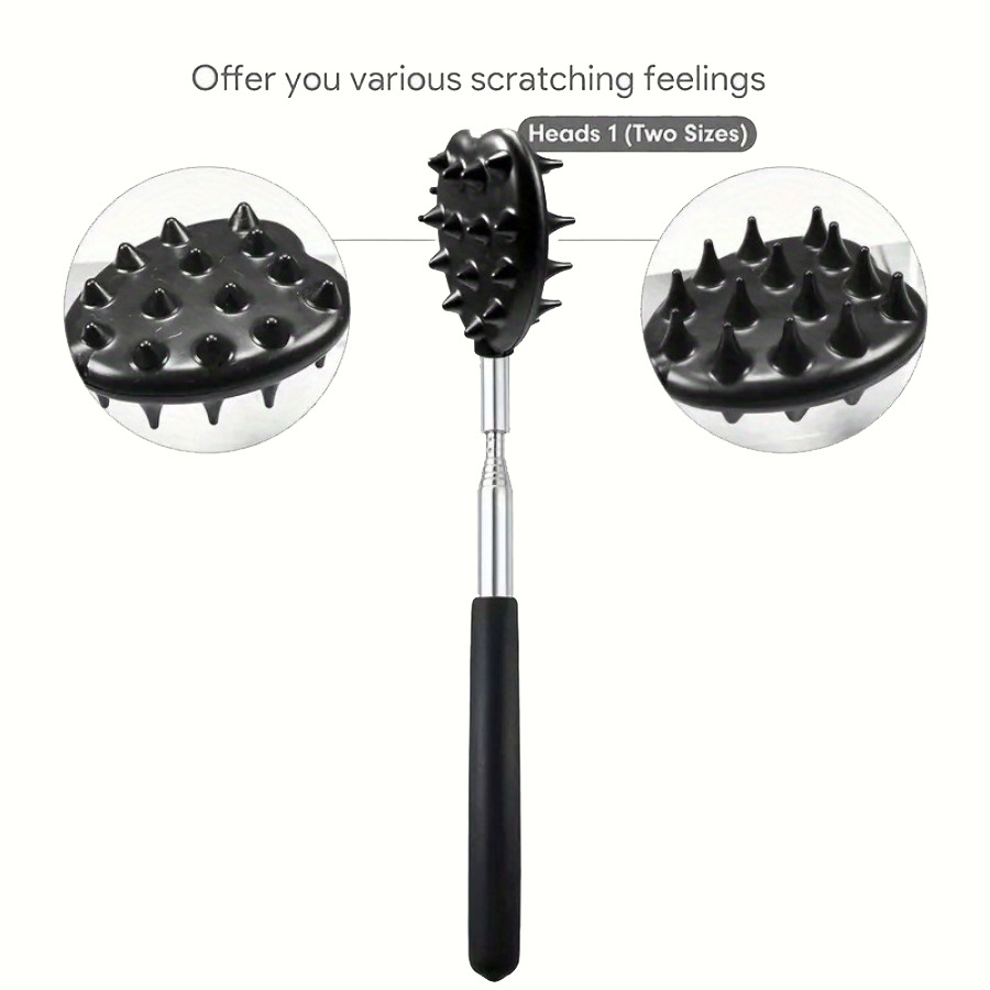 retractable cactus back   with 1 4 1 2 spikes durable pvc material 24 long handle for   3 colors black red blue   for men women back neck back scratcher   sturdy construction Product details 0