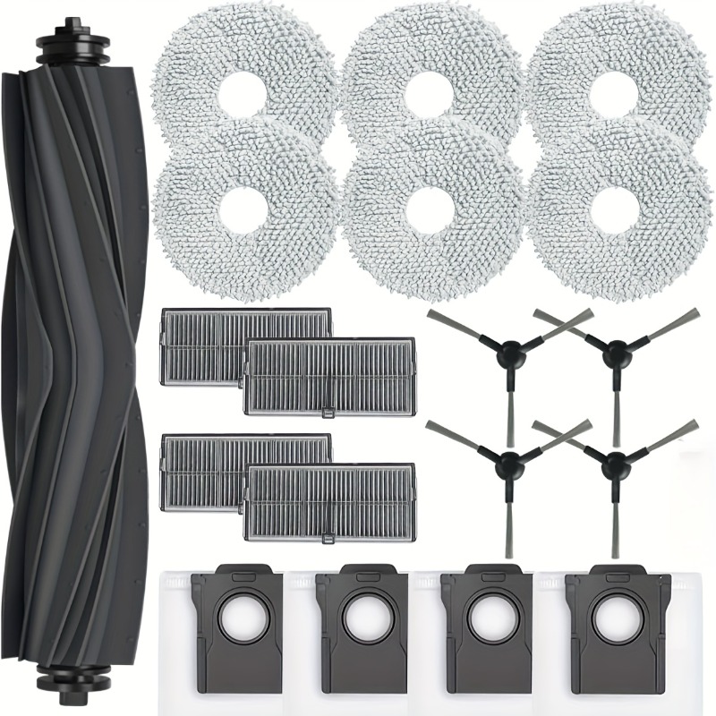 TEMU Suitable For L10s Pro / X30 Ultra / L10s 2 Replacement Parts - Main Brush, Side Brushes, Hepa Filter, Mop Cloth, Dust Bag - Durable Plastic, No