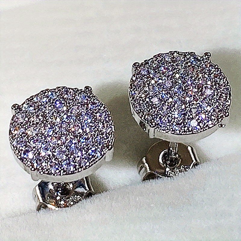 2pcs Simple Round Earring Studs Exquisite And Compact Earrings