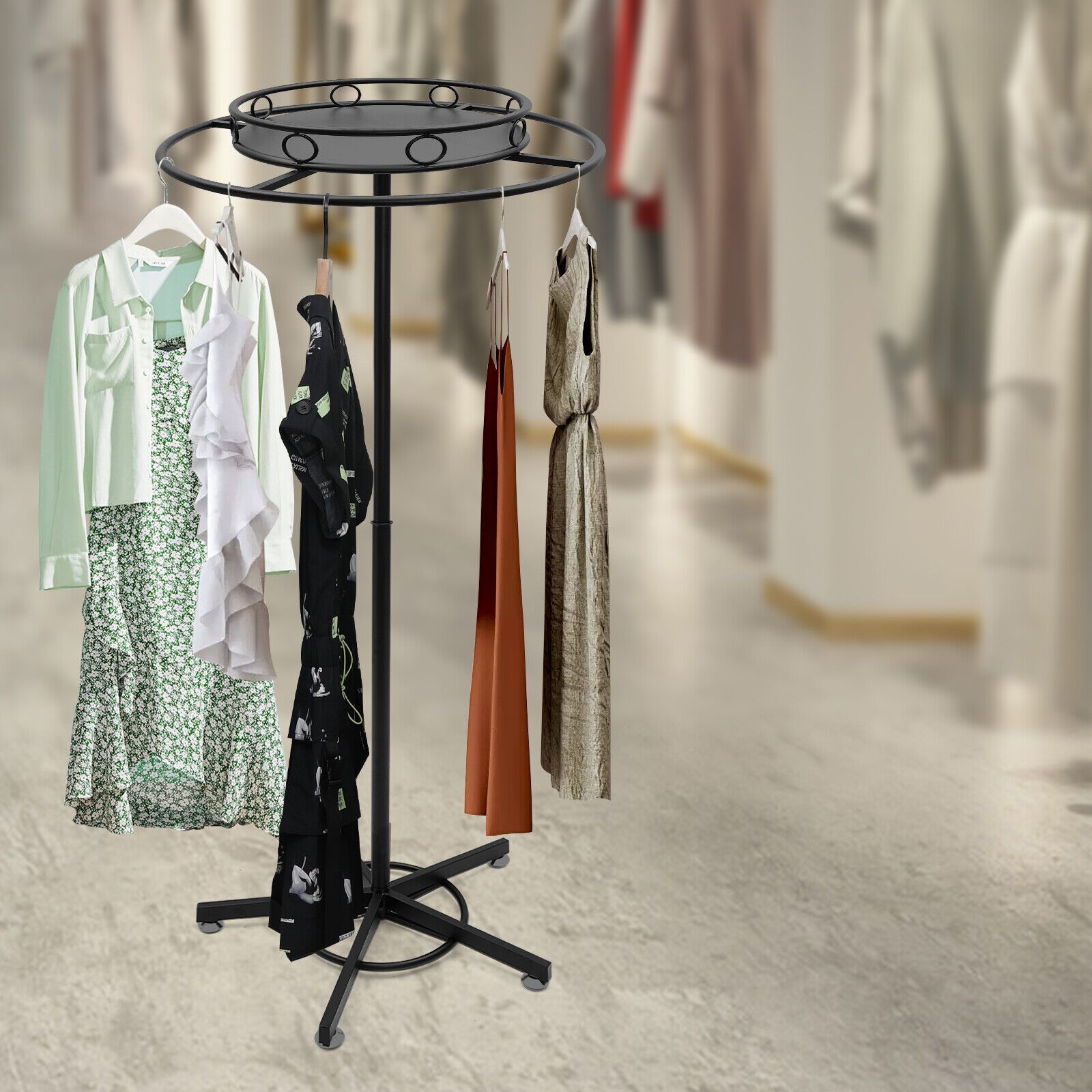 Piral Clothing Rack Clothe Garment Boutique Charcoal 29 Leaf Finial