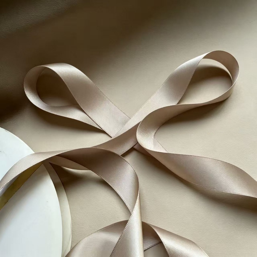 TEMU 3 Yards 1 Inch Wide High Density Double Sided Satin Ribbon, Luxury Thick Durable Bow Ribbon For Wedding Chair Sash, Bridal Party Decoration,