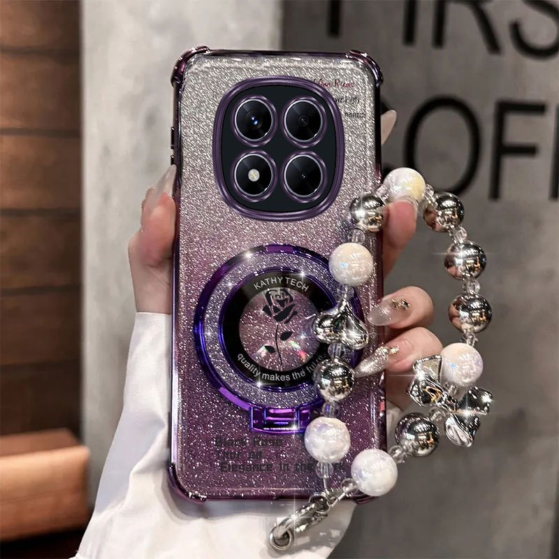 TEMU para teléfono: Redmi Note 14 Pro Plus + Serie de Moda con Correa de de y Soporte para Xiaomi Redmi Note 14 Pro Plus + Cubierta Chapada y