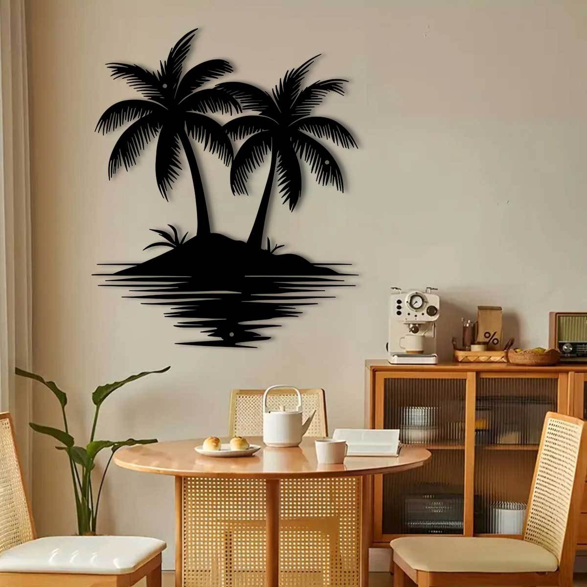 

1pc, Metal Palm Tree , Inches, Iron Outdoor , Wall Art For Living Room, Patio, Balcony, Holiday Decor, No Power Required, Battery Not Included