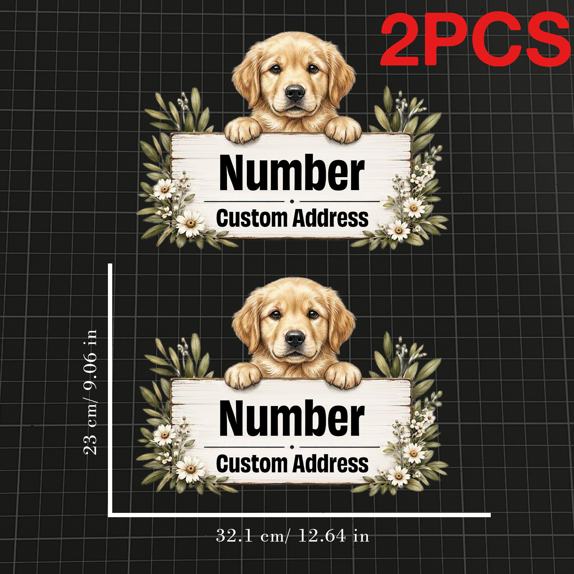 TEMU 2pcs Pastoral Floral Style Custom Trash Can Stickers, For Self- House Numbers And Home Addresses, Multiple Designs Available,, Sun-resistant,