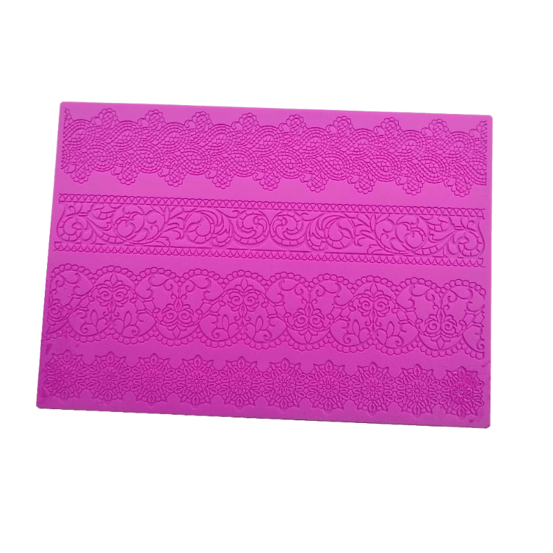 Image of Diy Cake Silicone Mold, Food-grade And Heat-resistant, Featuring 4 Different Exquisite Patterns, Baking Supplies