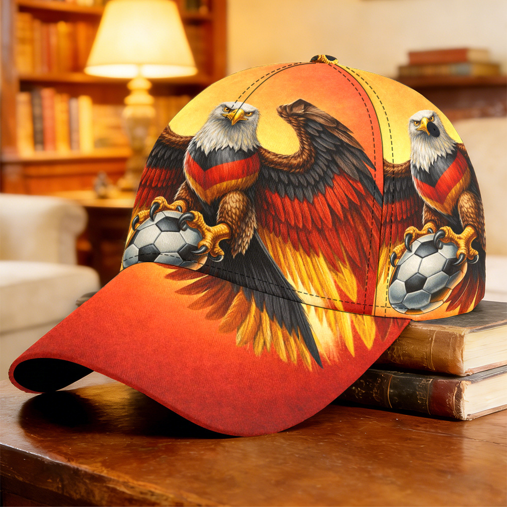 TEMU . 2D-Druck Deutsche Adler Football Krieger Muster Baseball Cap Klassisches Geschenk für Papa Ideales Geschenk Workout Leichte Angelurlaub Fahrer
