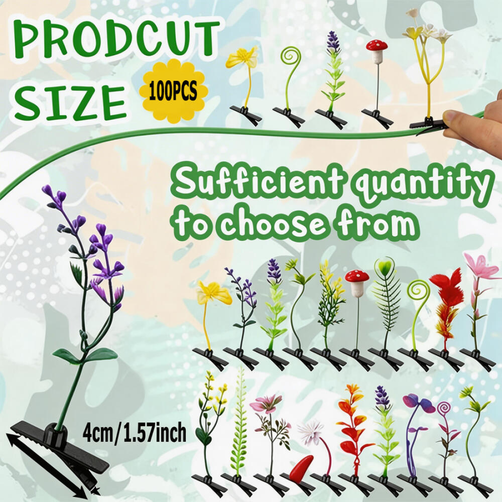 100pcs Women's Small Grass Hair Clips, Mixed Styles Accessories