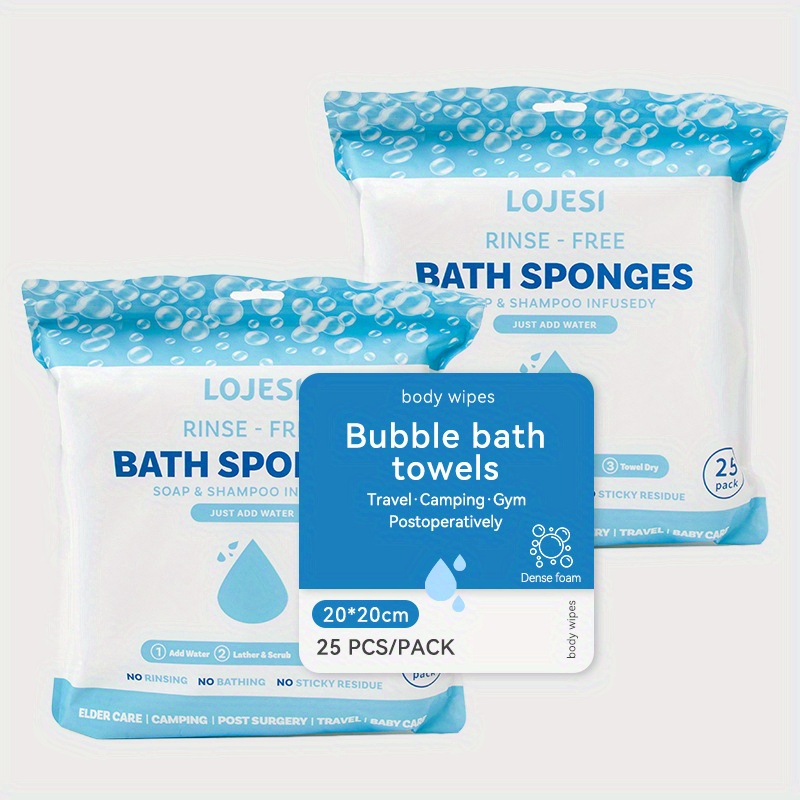 Disposable Bubble Bath Towel, Thickened All-in-One Shower Soaking and Foaming Washcloth