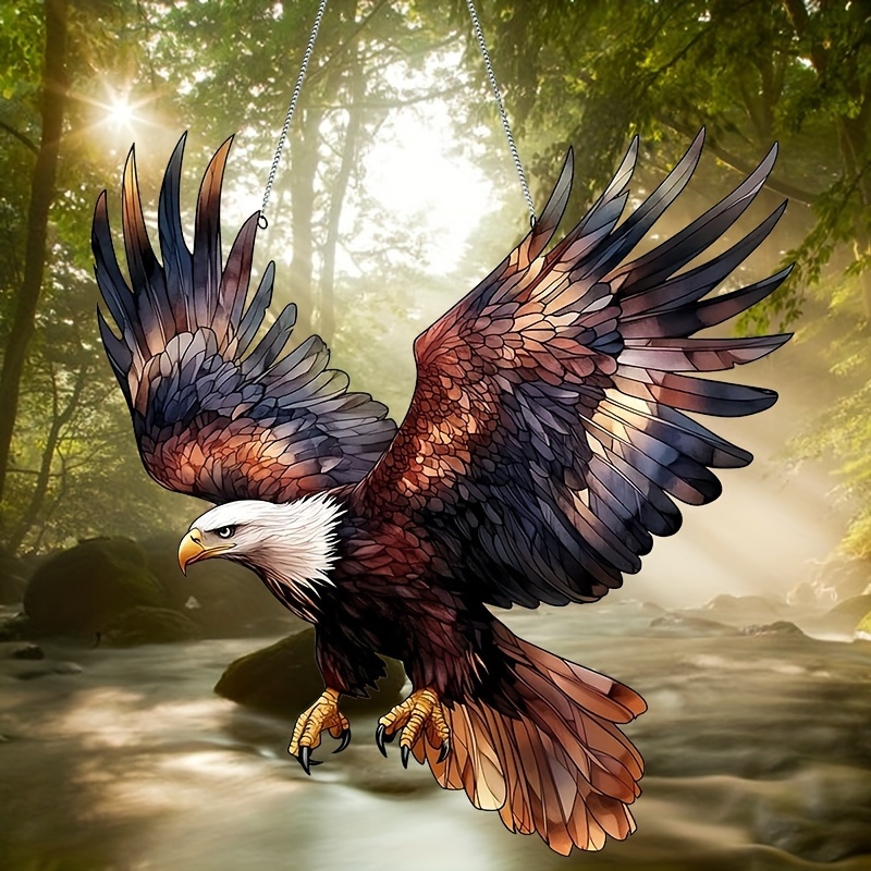 

2d Flat Weiyan Flying Eagle Acrylic Sun 8.66"x9.06"- For Home Decoration, Garland Center Decoration, Window And Porch Decoration