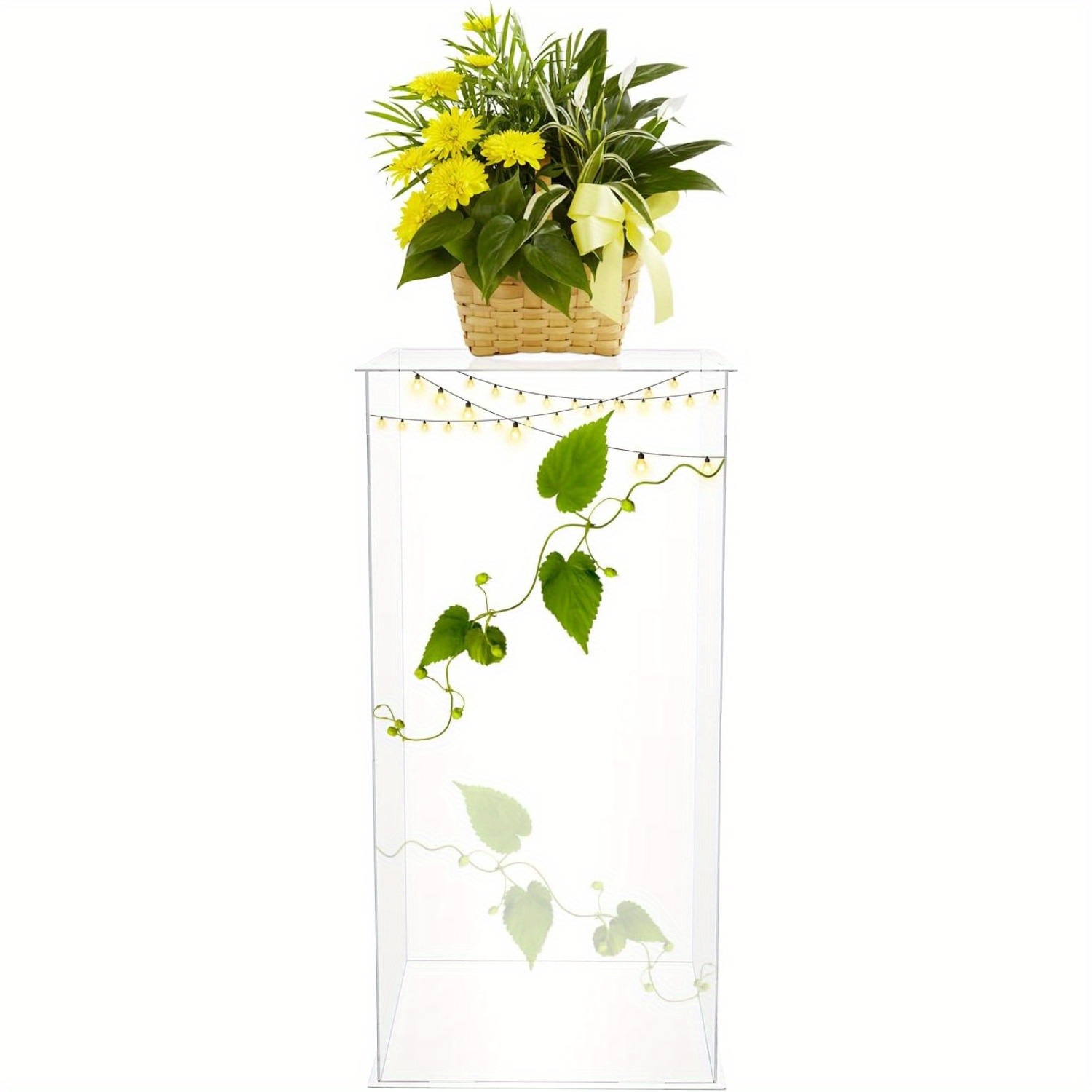Wedding Vase, Acrylic Pillar Flower Vase For Wedding Party Centerpieces Decor, Clear Flower Stand Vases, 30 X 30 X 60cm, Up To 3kg