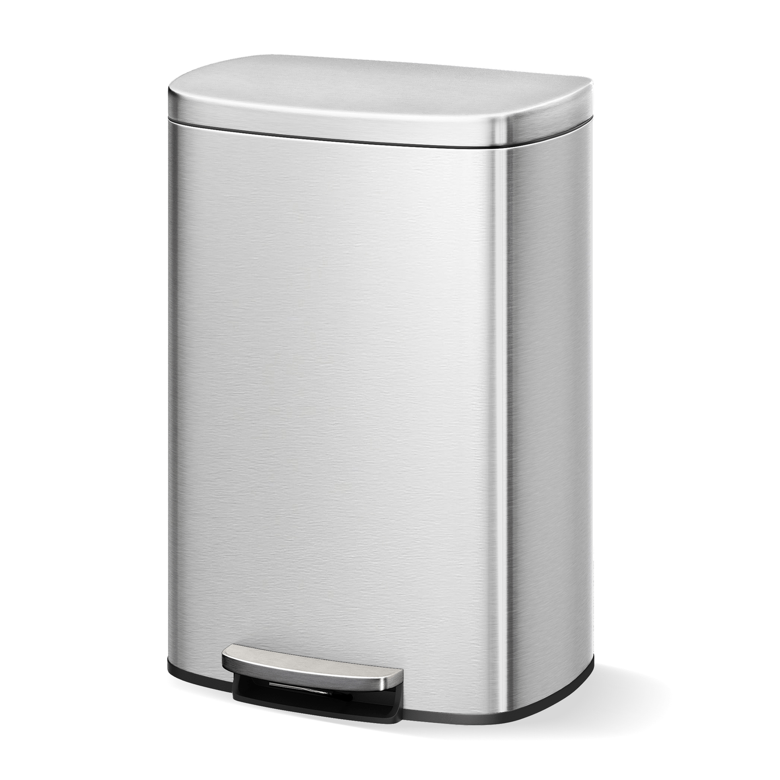 Image of Stainless Steel Kitchen Trash Can, 13. 2 Gallon (50l) Step Pedal Bin, Lid, Removable Inner Bucket, Large Capacity, For Kitchen, Bathroom, Office, Living Room