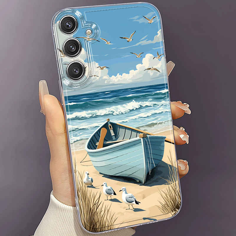 Ovitek za telefon: Ovitek Seagull Beach, združljiv s for Galaxy A02, A03S, A04, A05S, A06, A13, A14, A15, A16 5G, A21S, A22, A23, A24, A25, A26,