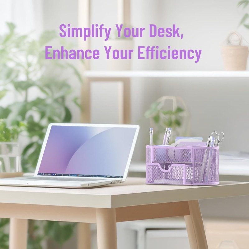 Mesh Desk Organizer with 9 Compartments