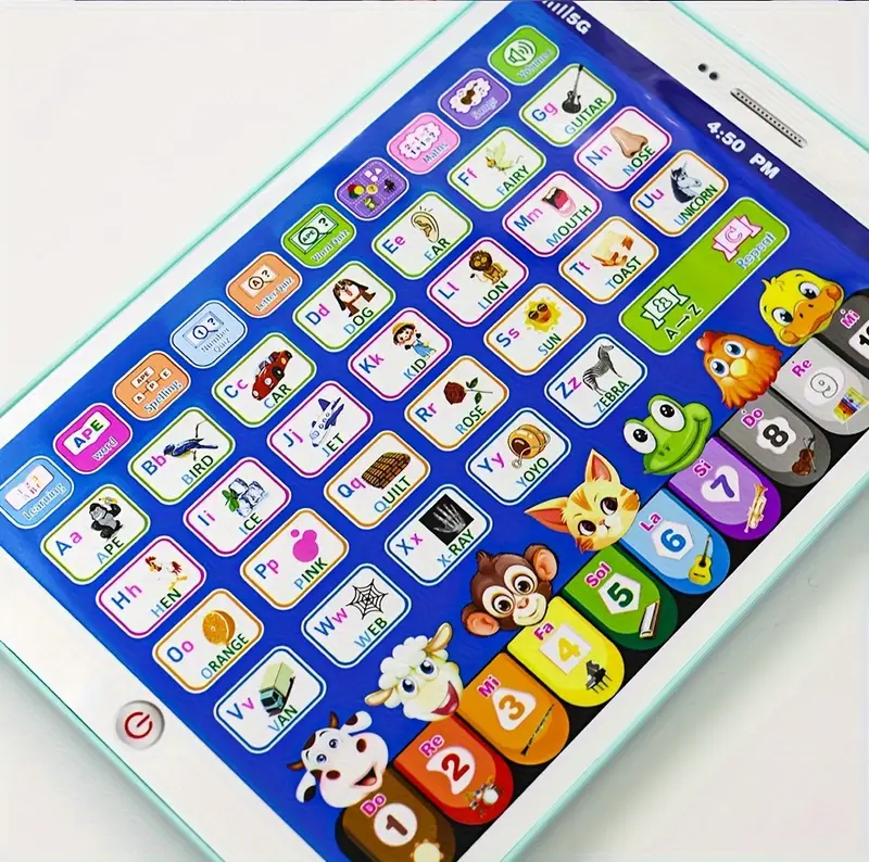 1pc Tablette dapprentissage pour enfants - Matériau ABS, jouet éducatif bilingue anglais avec musique, , chiffres et lettres - Idéal pour de 3 à 6 ans - pour Noël et Halloween - Disponible et rose détails 7