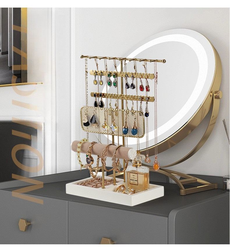 1pc of metal jewelry rack earring and ring storage box bracelet hanger exquisite jewelry rack necklace and jewelry display rack household dressing headband earring and hair accessory storage rack   Product details 1
