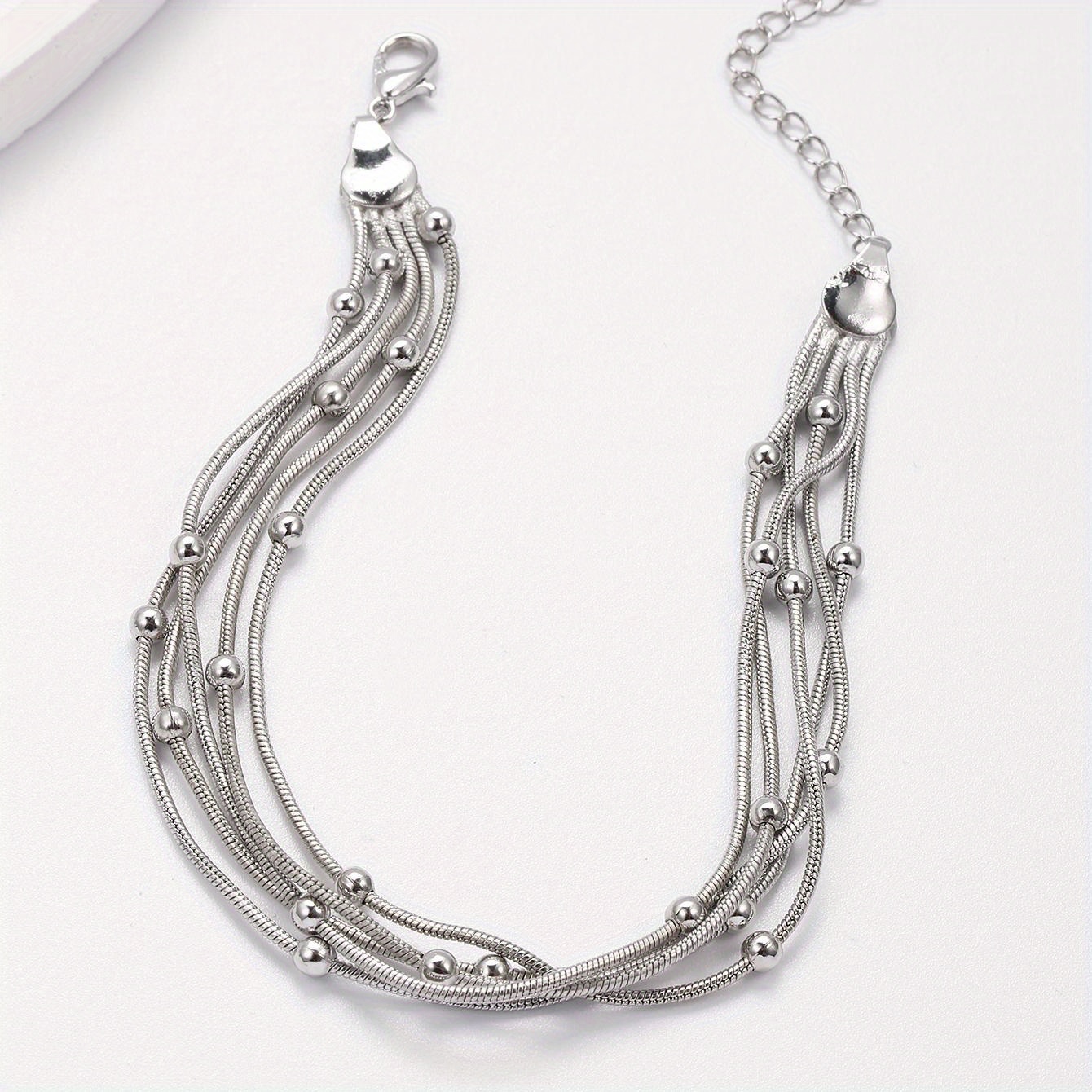 Women's Layer Chain Bracelet with 18K Golden Plated Copper Links
