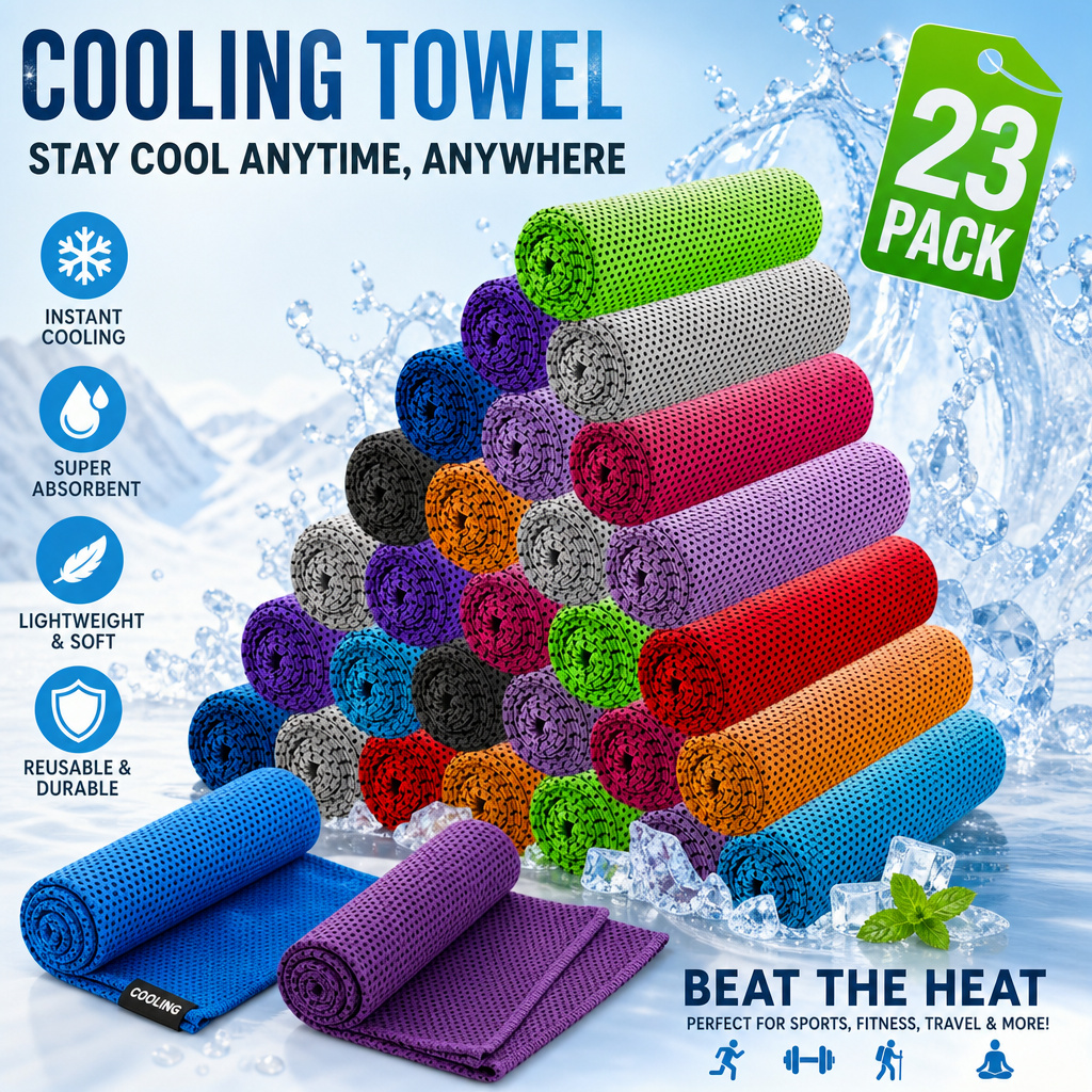 23 Cooling Towels- Breathable And Quick-drying, Suitable For Gym, Yoga, Travel, And Outdoor Activities- Polka , All Day-random Color