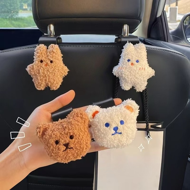 TEMU 2 styles aléatoires de crochets de voiture mignons, organisateur multifonctionnel pour siège arrière de voiture, rangement pour siège arrière,