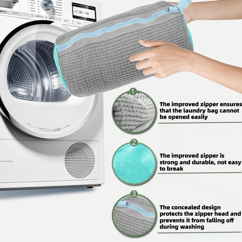 reusable washing machine bag with ultra   cleaning system zipper   suitable for sports shoes tennis shoes and washing machines dryers compatible with front top mounted washing machines and dryers laundry bag washing bag details 5