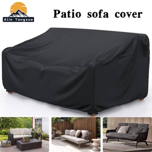 2 3 seater patio sofa cover black 420d oxford fabric with handles and drawstring protective cover for garden balcony or outdoor space