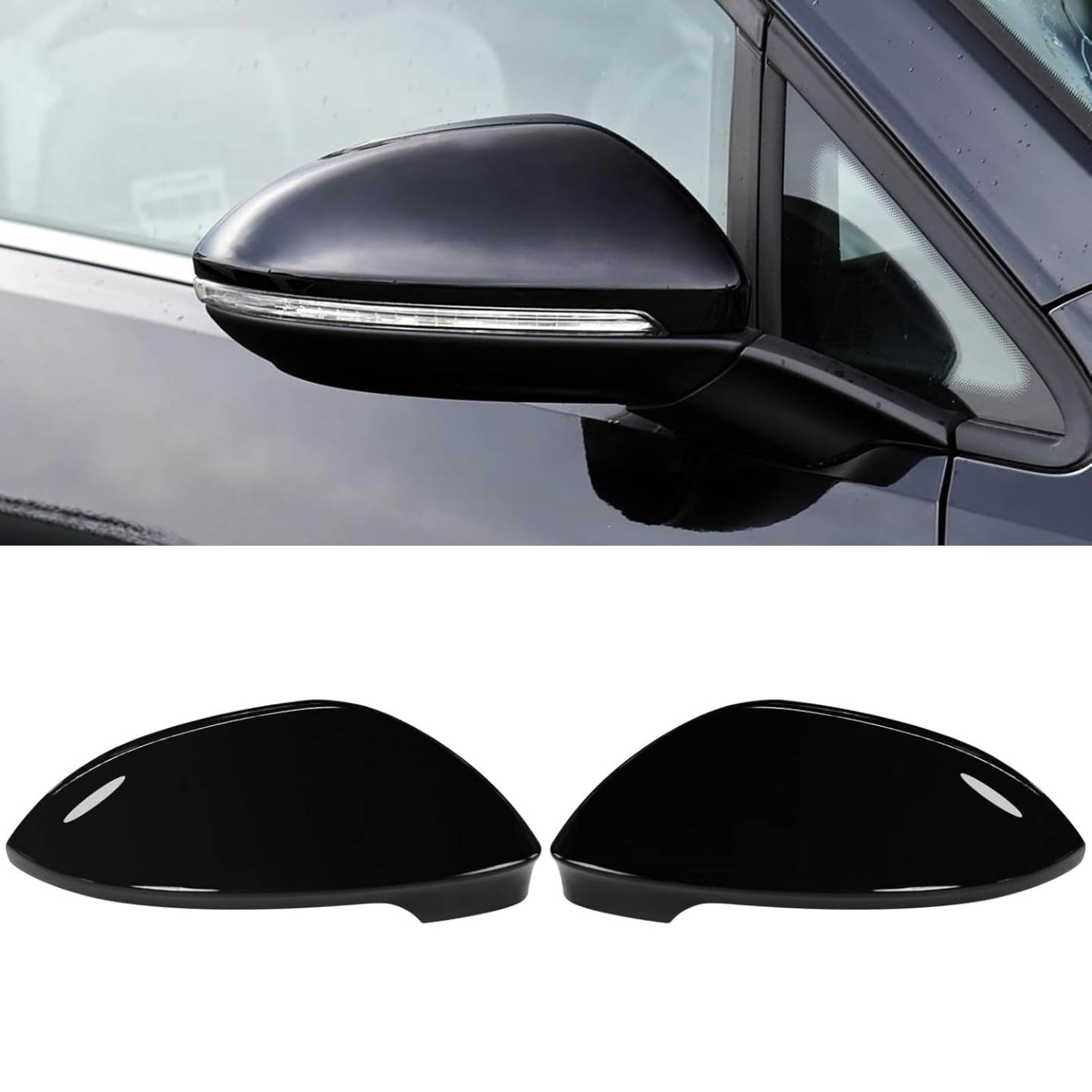 TEMU For Golf 7 Golf 7.5 2013-2018 Rear View Mirror Cap, For Golf Hatchback/estate/ Car Rear View Mirror Replacement Cover