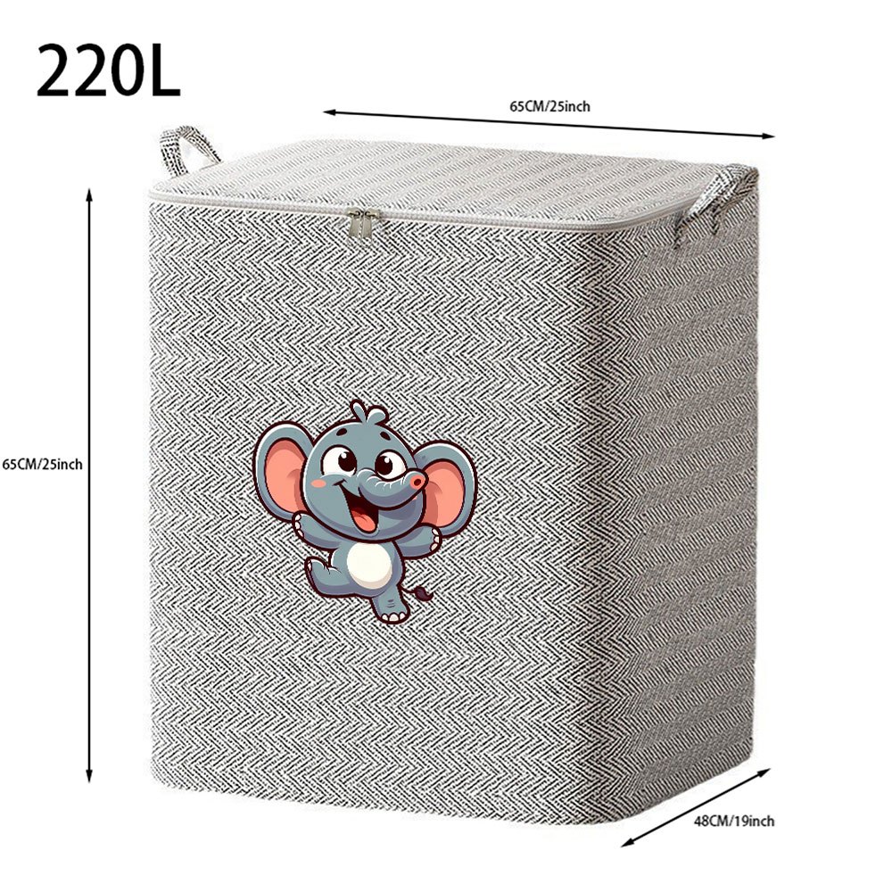TEMU Boîte de rangement pliante en tissu 1 pièce, grande , avec couvercle et poignées - Motif d'animaux, -poussière, non-organisateur, convient pour