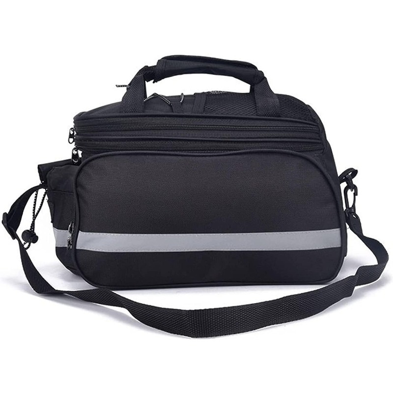 TEMU 1pc 27l Bike Pannier Rack Bag - Durable High Quality Cycling Commuter Bag With Adjustable Straps, Reflective Safety Trim & Multiple Compartments