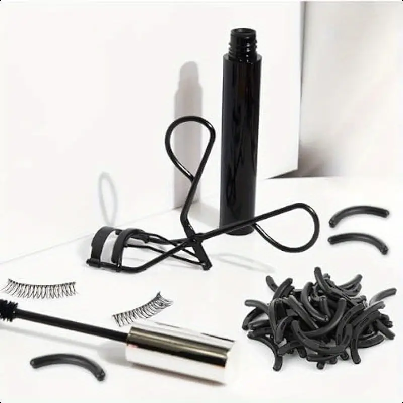50pcs eye lash curler refillsblack eyelash curler pads rubber lash curler refill pads create curls and lashes universal eyelash curler refills with clear box for standard curlers details 5