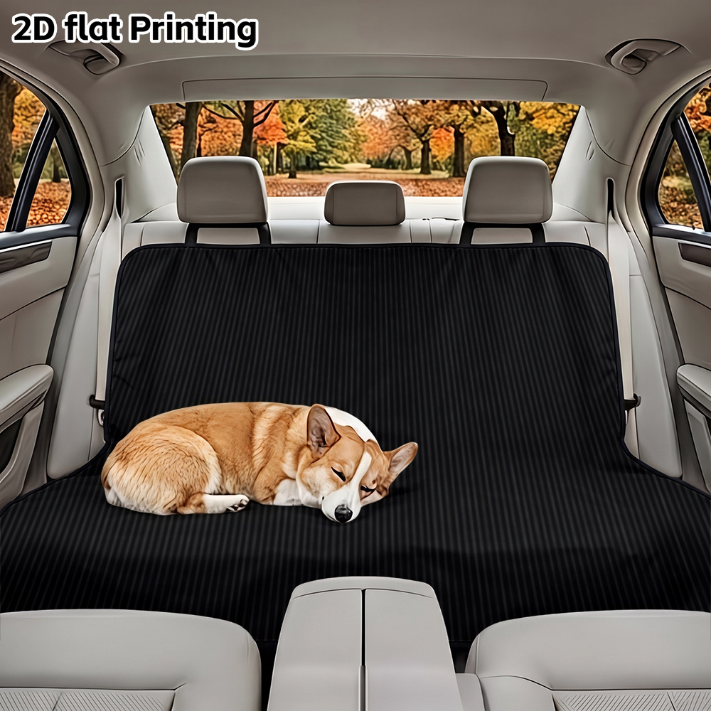 TEMU 2dflat Pet Car Rear Seat And Trunk Protector Mat, Dark Patterned Car Pet-friendly Seat Cover, Suitable For Car Rear Seats And Trunk Liners Of