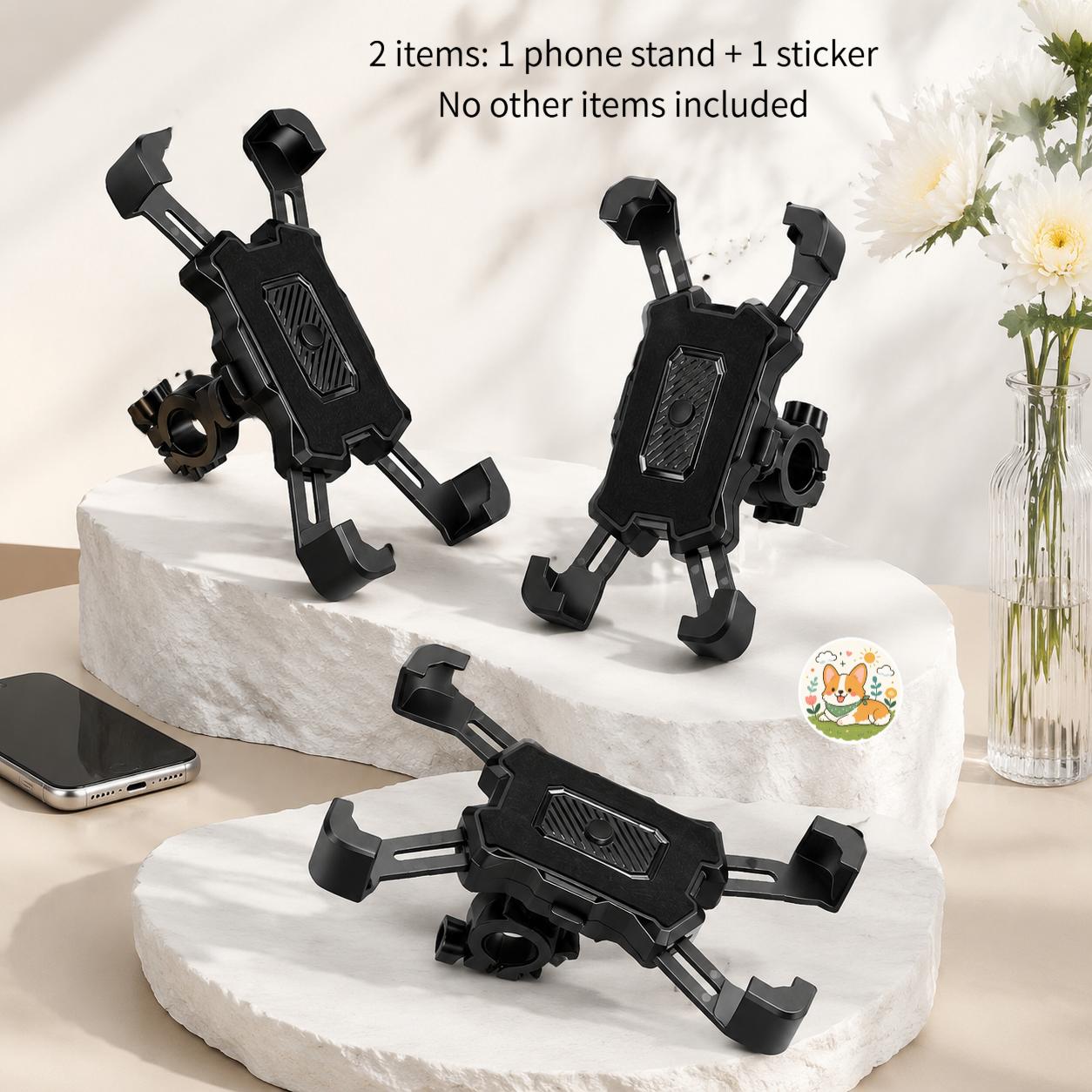 TEMU Support de téléphone de vélo antichoc de haute qualité avec fente pour carte GPS - Support en PVC robuste adapté aux vélos électriques, motos et