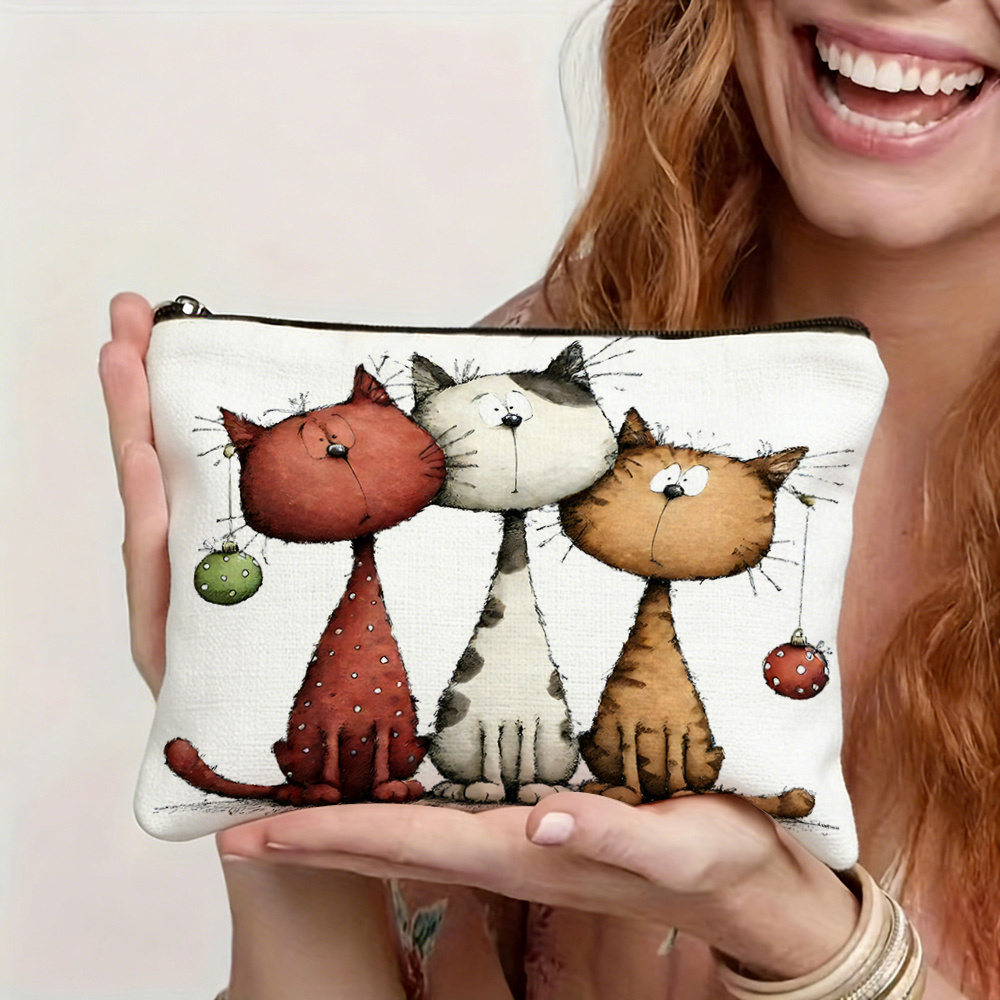 TEMU Gatto a Testa per Beauty Case, Borsa da Viaggio , Adatta per Cosmetici, Articoli da Toeletta e Cancelleria. Un Regalo per Famiglia e , un Regalo