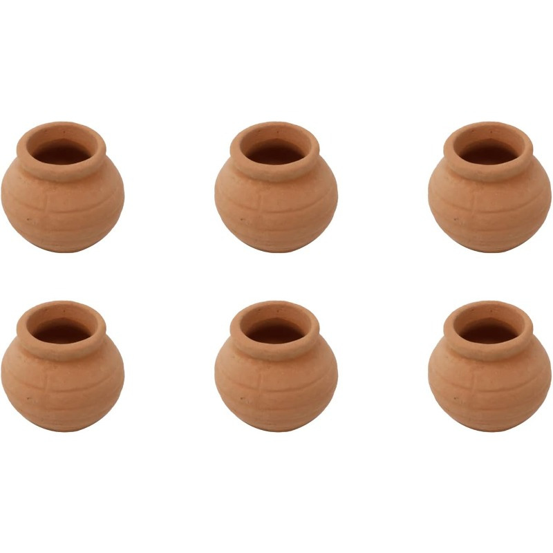 

6pcs Vintage Ceramic Clay Pots, Miniature Tabletop Succulent Cactus Planters, Lightweight, Rectangle Shape, For Fairy Gardens, Indoor & Outdoor Decor