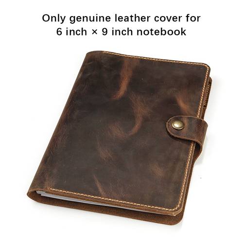 item picture top layer cowhide handmade genuine leather cover notebook leather cover full grain leather book cover multi card slot book protection cover traveler leather notebook cover with inner pocket