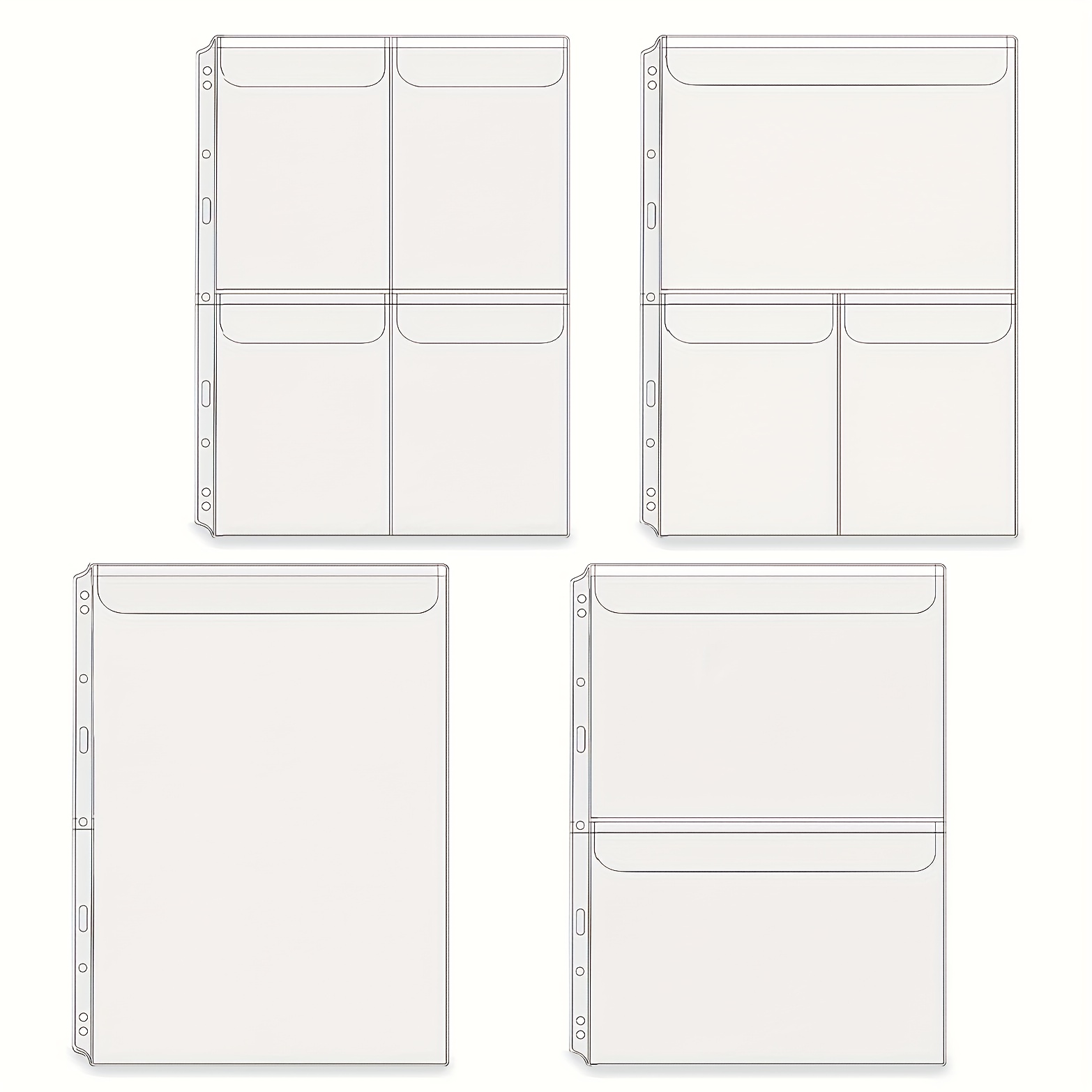 E-shop A4 Klarsicht PVC 9-Ring Ordner Organizer Tasche Kunststoff Dokumenten Aufbewahrung Lose Blatt Aktenordner für Büro, Schule, Kunstportfolios,