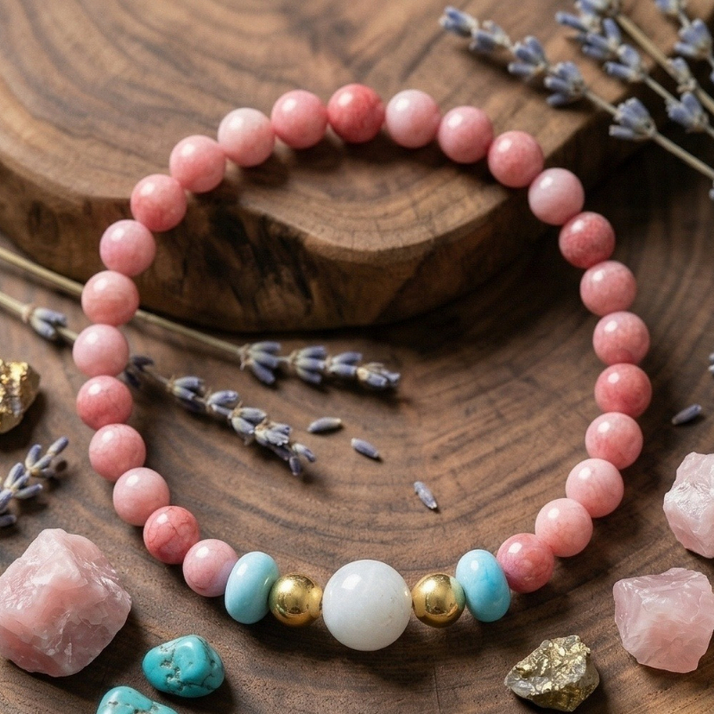Women's Natural Gradient Pink Bracelet, Versatile Gift