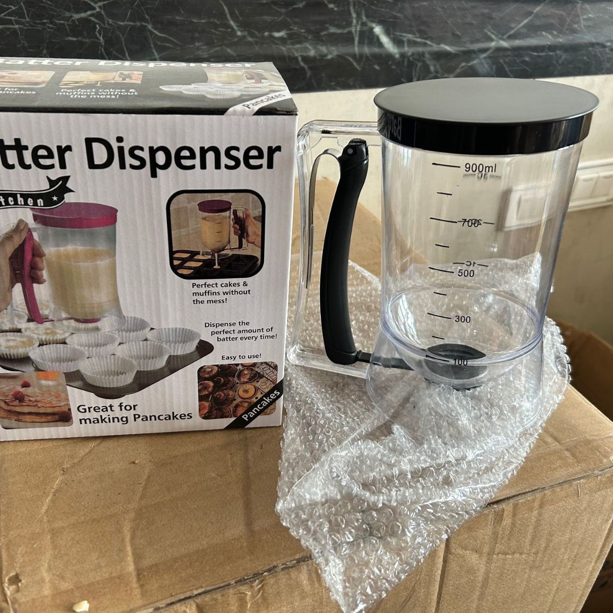 TEMU Distributeur de pâte à pancakes, cupcakes et gâteaux, 1 pièce, 900 ml, gradué à main