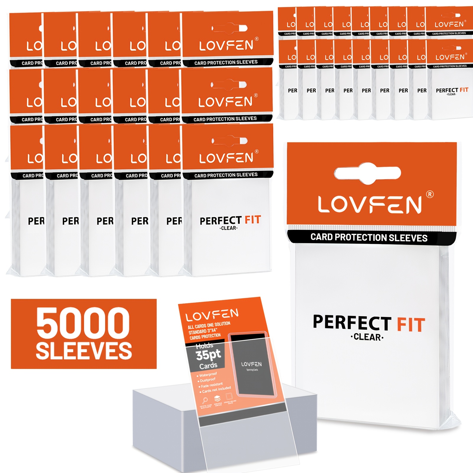 TEMU Lovfen 5000 Ctc Card Case, Including 1 Hard Card Box And 35pt Soft Protective Layer- Transparent Top-mounted Card Box, Suitable For Collectible
