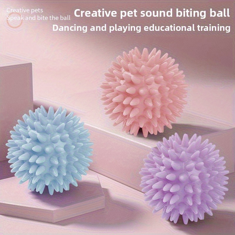 bite resistant tpr hollow spiral ball dog toy long plated chew toy with high   sound durable machinemade design for teething puppy   stimulation interactive dog toy   dog design durable dog toy without battery Product details 0