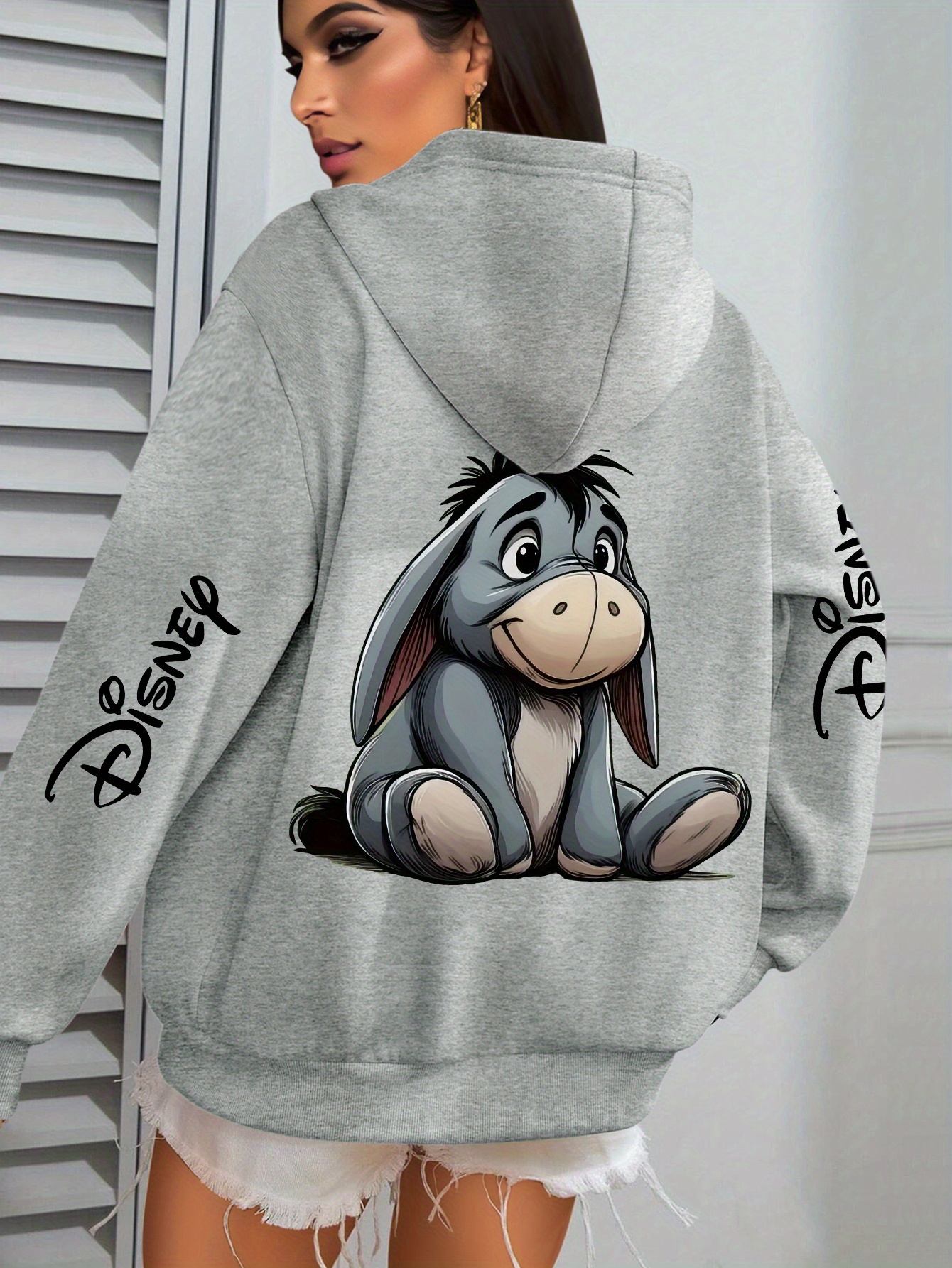 Plus Size -     Cartoon Graphic Hoodie for Women -   Pullover with   Character Design,    , Casual Wear,   Shirts