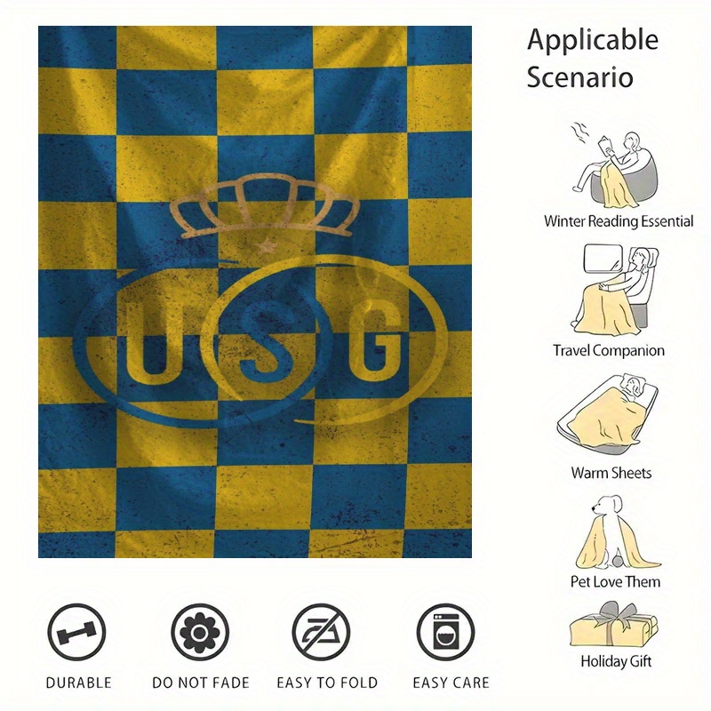 

Usg Football Pattern Printed Flannel Blanket - Comfortable And Warm, Suitable For Sofas, Offices, Cars, And Camping - Nap Blanket For All , Perfect Gift - In Sizes