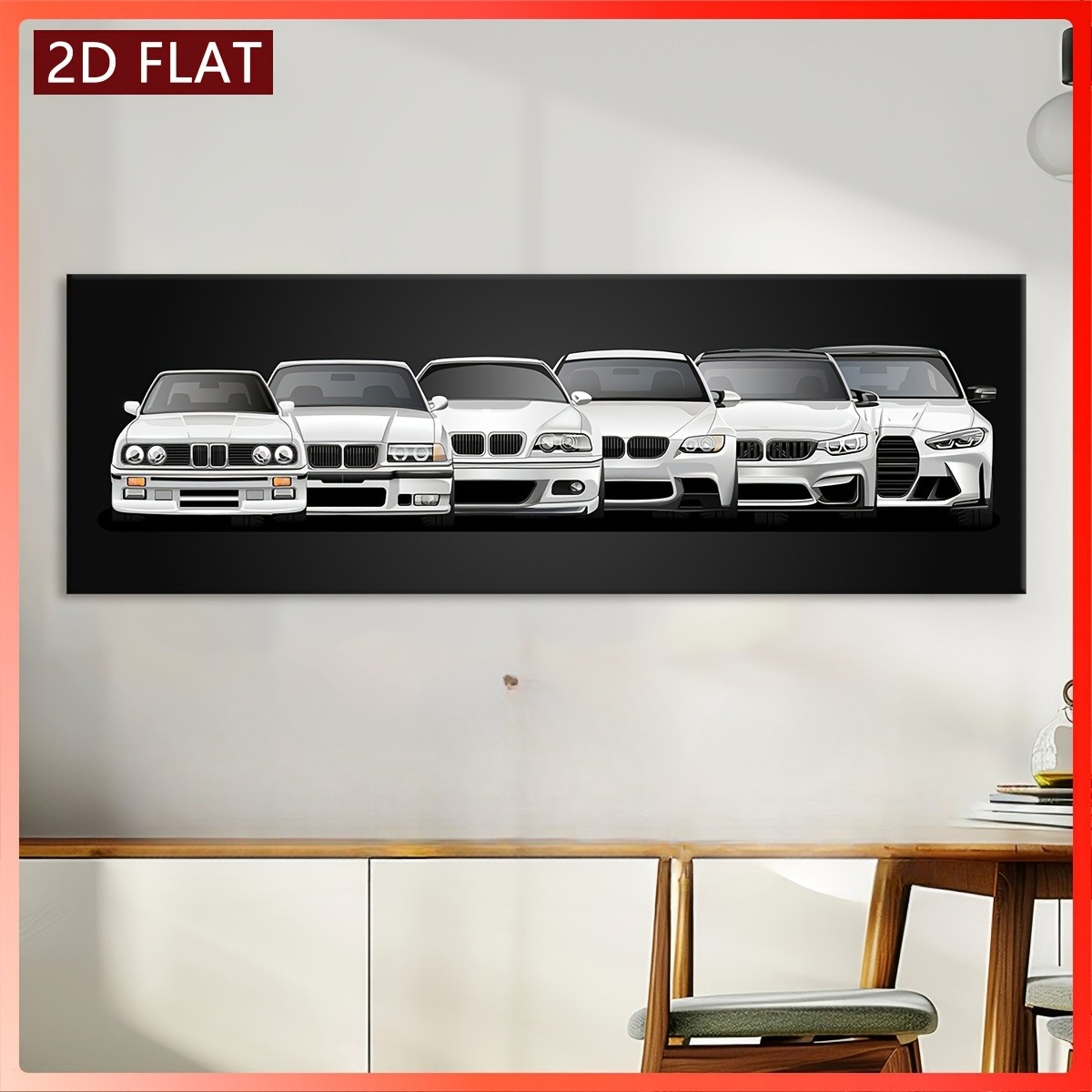 TEMU 1pc Frameless Canvas Painting, Automobile Evolution History, Home Decoration Art, Patterned Wall Decoration, Halloween Christmas Gift, Bedroom,